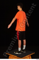  Danior black shorts black sneakers dressed orange t shirt shoes sports standing whole body 0012.jpg